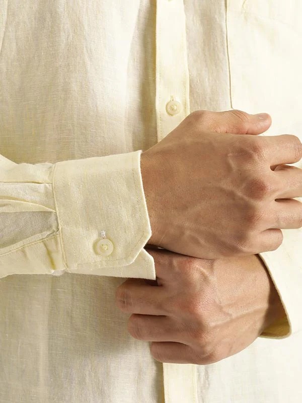Indian Terrain Men Solid Yellow Shirt